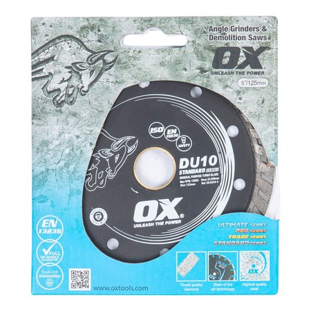 OX TOOLS 5-Inch General Purpose Turbo Diamond Blade - Bore: 7/8" - 5/8" OX-DU10-5